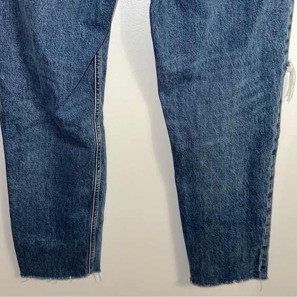 EVERLANE Women's 27 Regular Distressed Frayed Hem Blue Crop The Cheeky Jean - Picture 7 of 10